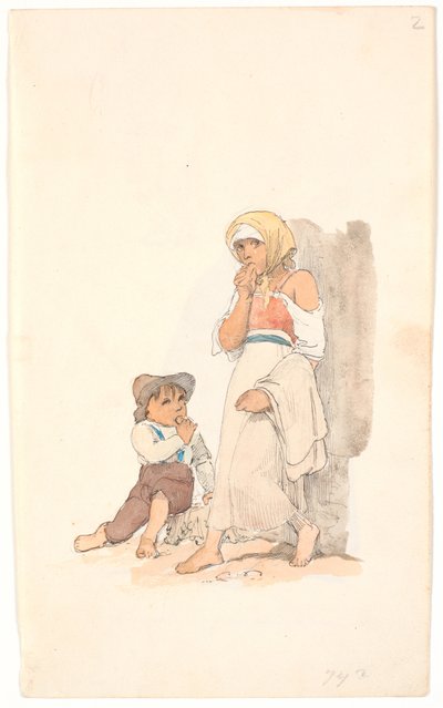 Beggar Children Gnawing on Bread by Johan Thomas Lundbye