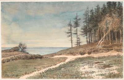 View Towards Kullen from the Beach at Hellebæk by Johan Thomas Lundbye