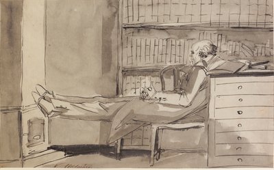 Abildgaard Warming His Feet by a Stove by Johan Tobias Sergel