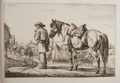 A Slovak with His Horse by a River by Johann Adam Klein