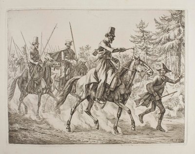 A Troop of Cossacks with a Jewish Guide by Johann Adam Klein
