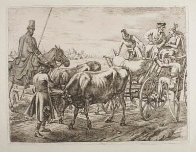 Cossacks Enter a Wagon by Johann Adam Klein