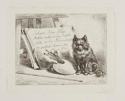 Dog Sitting by the Painter