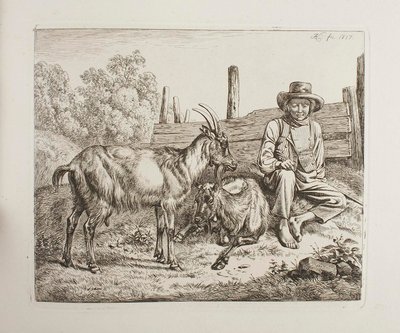 Herdsman with Goats by Johann Adam Klein