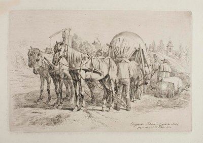 Hungarian Horse Wagon by Johann Adam Klein
