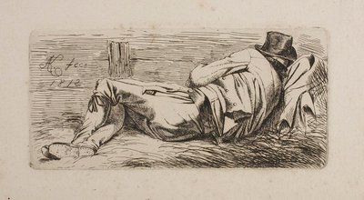 Man Sleeping on a Litter by Johann Adam Klein
