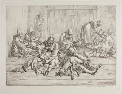 Sheep-Shearing by Johann Adam Klein