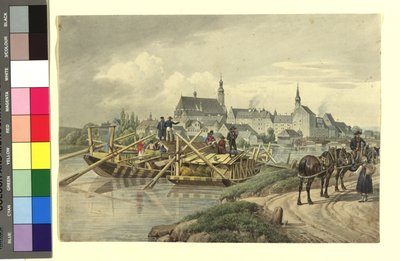 Straubing from the north by Johann Adam Klein