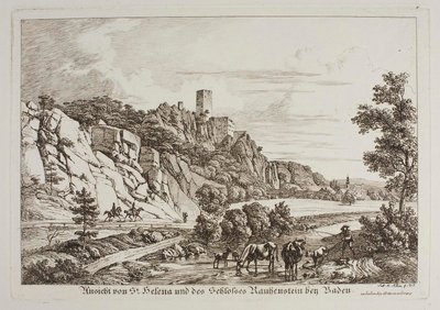 View of St. Helene and the Rauhenstein Castle near Baden by Johann Adam Klein