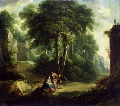 Rest on the Flight into Egypt by Johann Andreas Herrlein