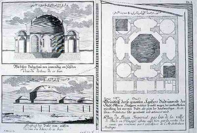 Plan, Elevation and Cross-Section of the Imperial Baths, Budapest, Hungary, from 