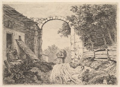 Girl with a Load of Hay, Outside of Thorbogen by Johann Christian Erhard