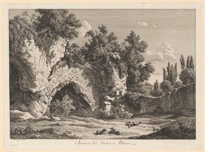 Remains of the Theater in Albano by Johann Christian Reinhart