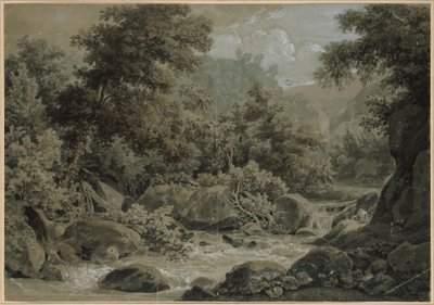 Mountain and Forest Landscape, with a Stream in the Foreground by Johann Christian Reinhart