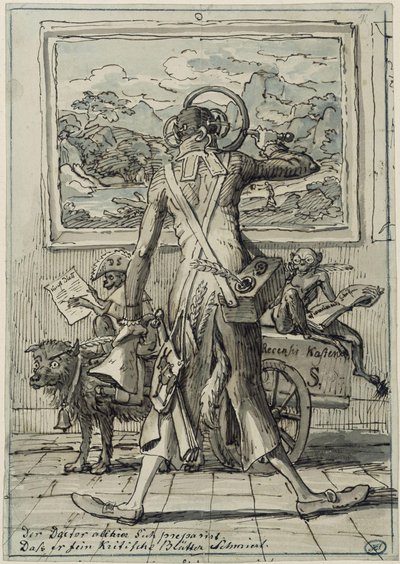 Caricature of Dr. Ludwig Schorn in Munich by Johann Christian Reinhart