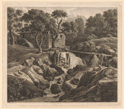 Landscape with Waterfall by Johann Christian Reinhart