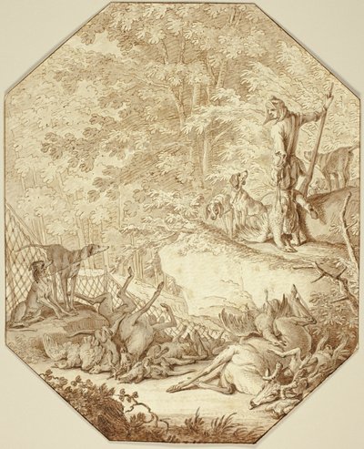 The Industrious Hunter, in Spring by Johann Elias Ridinger