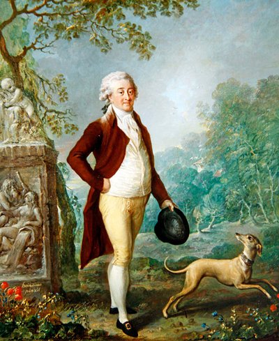A Portrait of a Gentleman with his Dog by Johann Ernst Heinsius