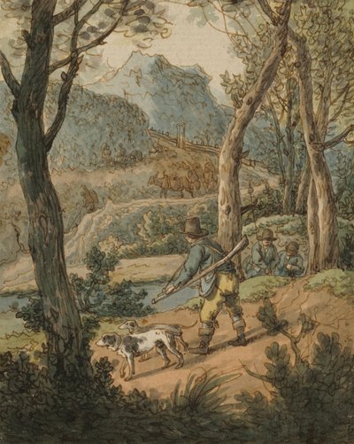Hunter with Two Dogs by Johann Georg von Dillis