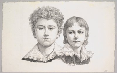 Portrait of the Rabe Children: Hermann, age 14 and Edmond, age 7 by Johann Gottfried Schadow