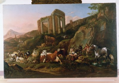 Classical Landscape with Animals by Johann Heinrich Roos