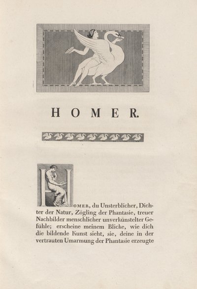 Homer Drawn After Antiquity by Johann Heinrich Wilhelm Tischbein for authors Homer and Christian Gottlob Heyne