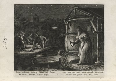 Elphegus, plate 18 of 25 from the series Trophaeum Vitae Solitariae (Male Hermits) by Johann Sadeler I