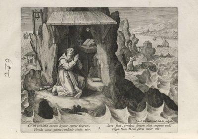 Gudwaldus, Plate 9 of 25 from the Series Trophaeum Vitae Solitariae (Male Hermits) by Johann Sadeler I