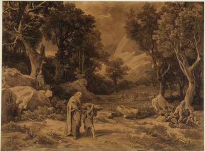 The Journey to the Sacrifice (Genesis 22:6) by Johann Wilhelm Schirmer