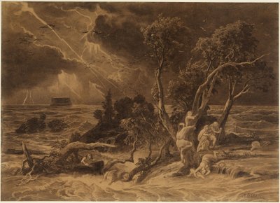 The Flood (Genesis 7:23) by Johann Wilhelm Schirmer