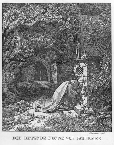The Praying Nun by Johann Wilhelm Schirmer