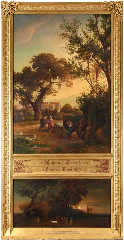 Eliezer and Rebecca at the Well (above). Burial of Abraham (below). From the Cycle 