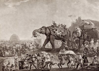 Embassy of Hyderbeck to Calcutta, from the Vizier of Oude, by Way of Patna, in the Year 1788, to Meet Lord Cornwallis, Published c.1800 by Johan Joseph Zoffany
