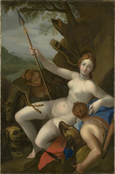 Diana with Nymphs, Dogs and Game by Johann or Hans von Aachen