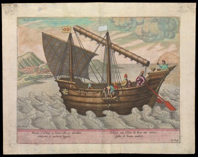 Sailing Vessel of China & Java, 1599 by Johannes Baptista van the Younger Doetechum