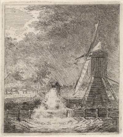Landscape with Watermill by Johannes Christiaan Janson