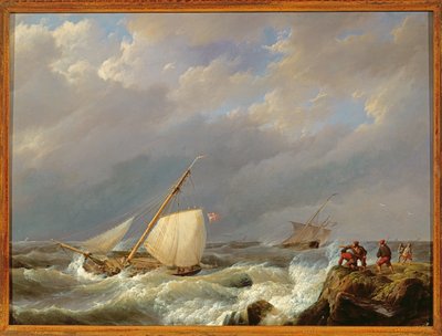 Vessels on a Lee Shore in a Gale of Wind, 1844 by Johannes Hermann Barend Koekkoek