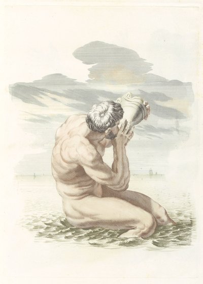Triton Blowing His Shell by Johannes Jacobsz van den Aveele (attributed to)