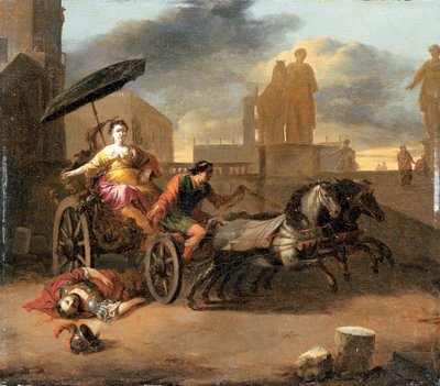 The Death of Servius Tullius with Tullia in Her Chariot by Johannes Lingelbach
