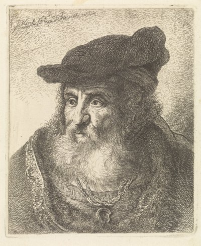 Portrait of an Old Man with Beret by Johannes Mock