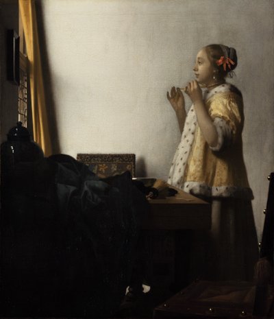 Young Lady with a Pearl Necklace by Johannes Vermeer