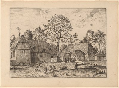 Farms with Draw Well by Johannes and Lucas van Doetechum after Master of the Small Landscapes