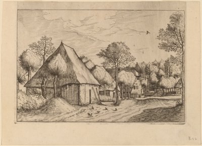 A Farmyard with a Draw Well by Johannes van Doetechum, the Elder and Lucas