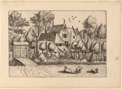 Country House with a Ditch by Johannes van Doetechum, the Elder and Lucas