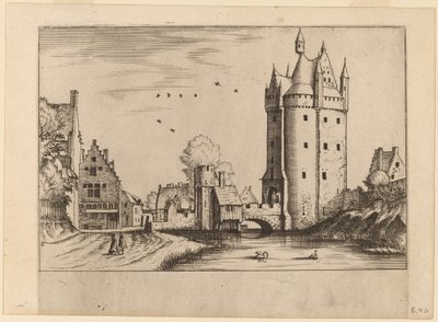 Town Gate with Country Houses by Johannes van Doetechum, the Elder and Lucas