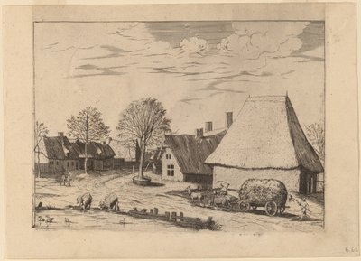Village Street with Hay Cart by Johannes van Doetechum, the Elder and Lucas
