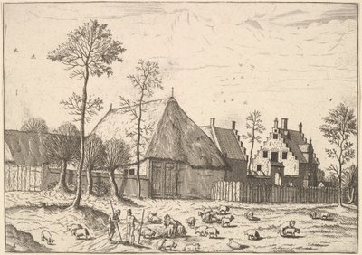 Shed with Cottage, from The Small Landscapes, 1559-61 by Johannes van Doetecum I