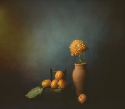 Autumn Persimmon Still Life by John-Mei Zhong