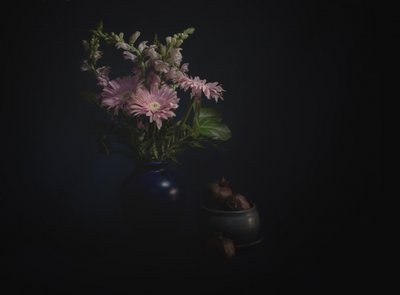 Dark Floral Still Life by John-Mei Zhong