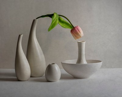 Soft Pink Tulip Vases by John-Mei Zhong